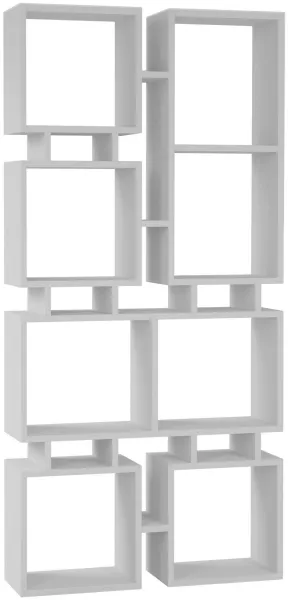 FUNZI LIVING Rail No.1 kirjahylly, 8 lokeroa - valkoinen melamiini