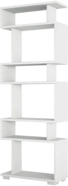 FUNZI LIVING Blokkirjahylly, 6 lokeroa - valkoinen melamiini