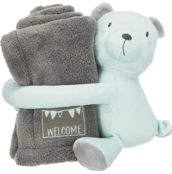 Trixie Junior pehmolelusarja peitto/nalle pehmo 75 × 50 cm harmaa/minttu