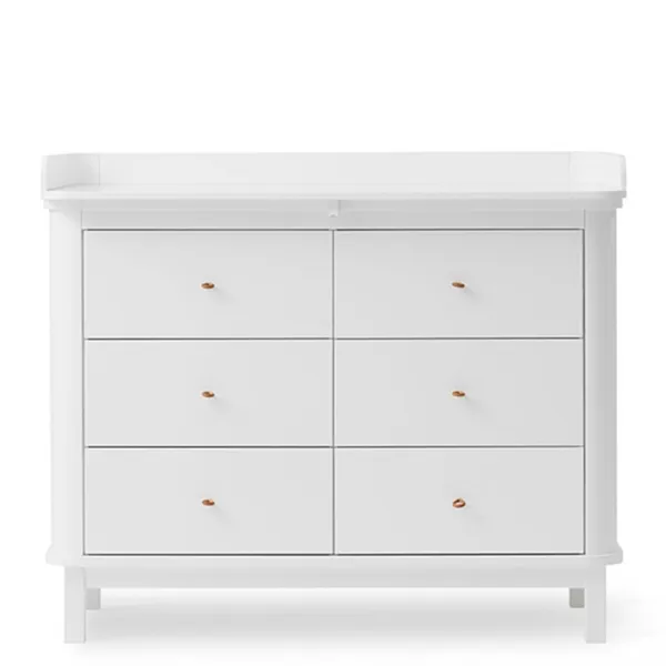Oliver Furniture Wood Hoitopöytä, jossa 6 laatikkoa, valkoinen