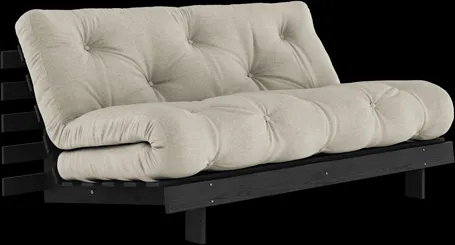 Karup Design Roots Vuodesohva Roots-patjalla 160x200 Pellava/Musta lakattu