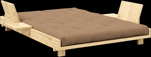 Karup Design Social Vuodesohva, jossa 2 selkänojaa, sivupöytä ja patja 140x200 Mocca/Kirkaslakattu