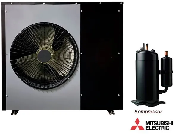 Andersen Electric Nordic One ilma-vesilämpöpumppu WiFi:llä, 12 kW, Musta