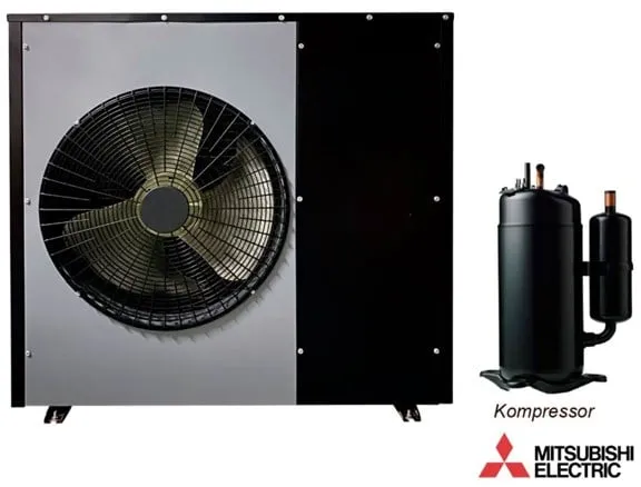 Andersen Electric Nordic One ilma/vesilämpöpumppu WiFillä, 7 kW, Musta